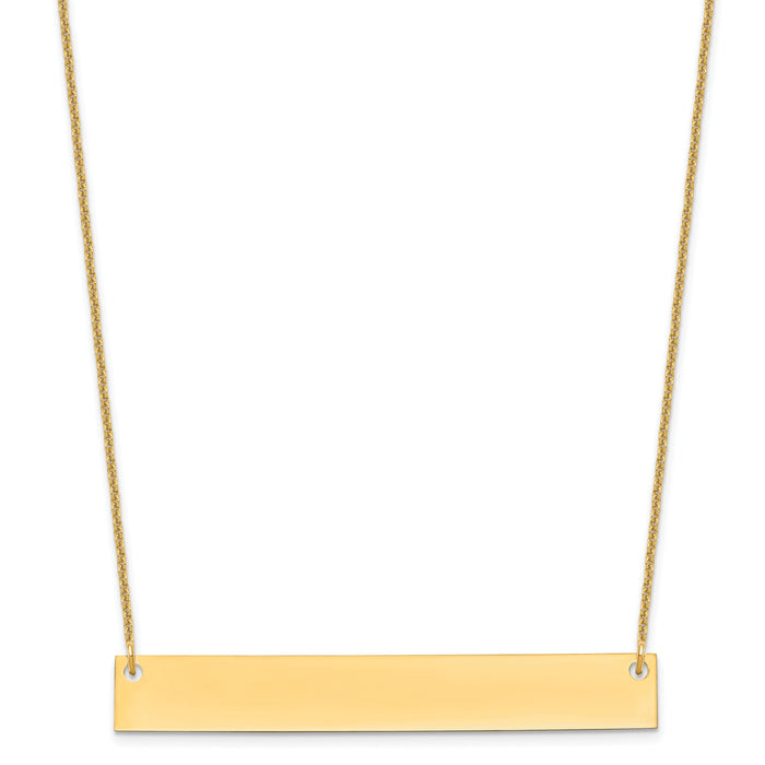 14k Yellow Gold Large Blank Bar Necklace-XNA639Y
