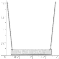 14k White Gold Medium Capitalized ARIAL ROUNDED Bar Necklace-XNA644W