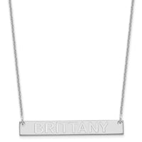 14k White Gold Medium Capitalized ARIAL ROUNDED Bar Necklace-XNA644W