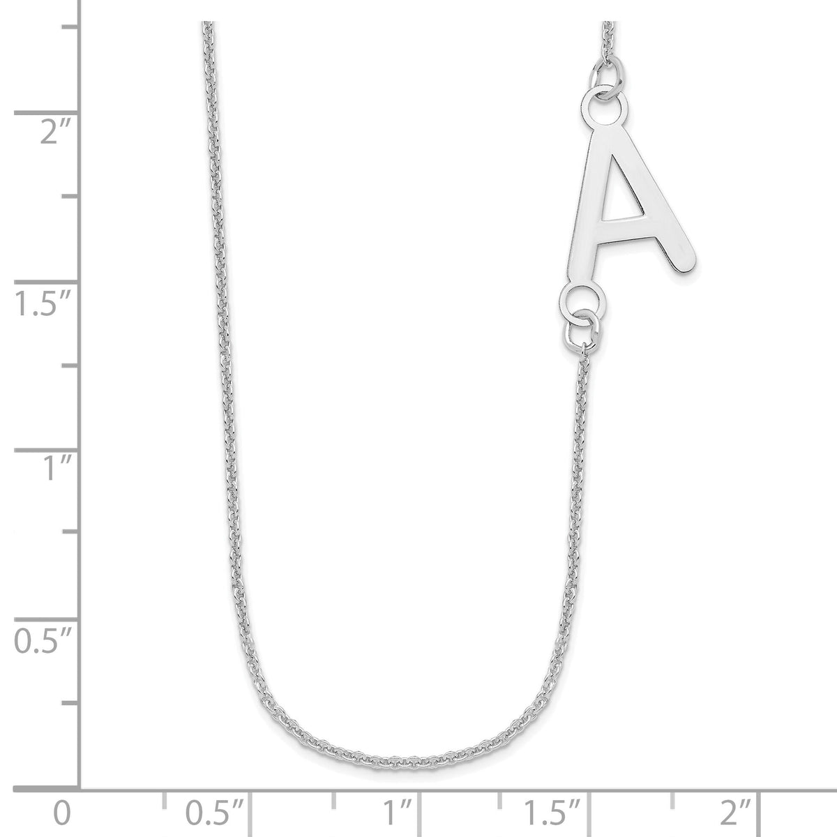 14k White Gold Small Offset Initial Necklace-XNA660W
