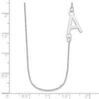 14k White Gold Small Offset Initial Necklace-XNA660W
