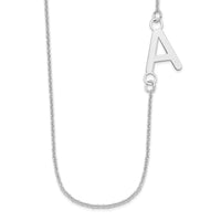 14k White Gold Small Offset Initial Necklace-XNA660W