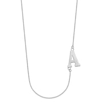 14k White Gold Large Offset Initial Necklace-XNA661W