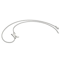 14k White Gold Large Offset Initial Necklace-XNA661W