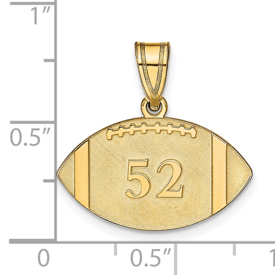 14k Yellow Gold Personalized Football Pendant-XNA694Y