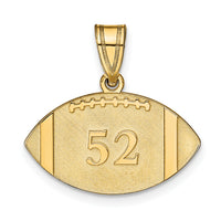 14k Yellow Gold Personalized Football Pendant-XNA694Y