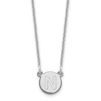 14kw Tiny Circle Block Letter N Initial Necklace-XNA722W/N