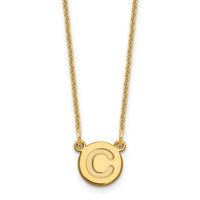 14k Tiny Circle Block Letter C Initial Necklace-XNA722Y/C