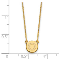 14KY Tiny Circle Block Letter O Initial Necklace-XNA722Y/O