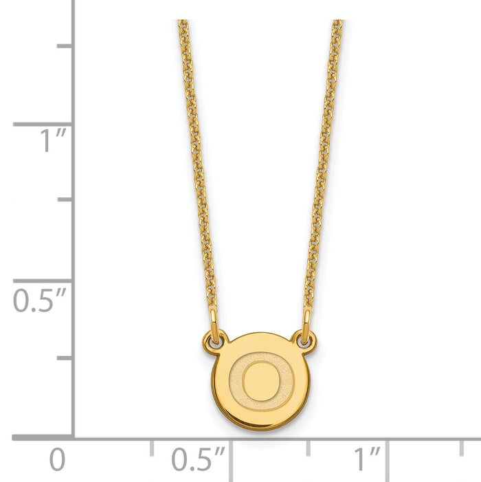 14KY Tiny Circle Block Letter O Initial Necklace-XNA722Y/O