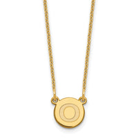 14KY Tiny Circle Block Letter O Initial Necklace-XNA722Y/O