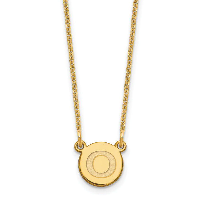 14KY Tiny Circle Block Letter O Initial Necklace-XNA722Y/O
