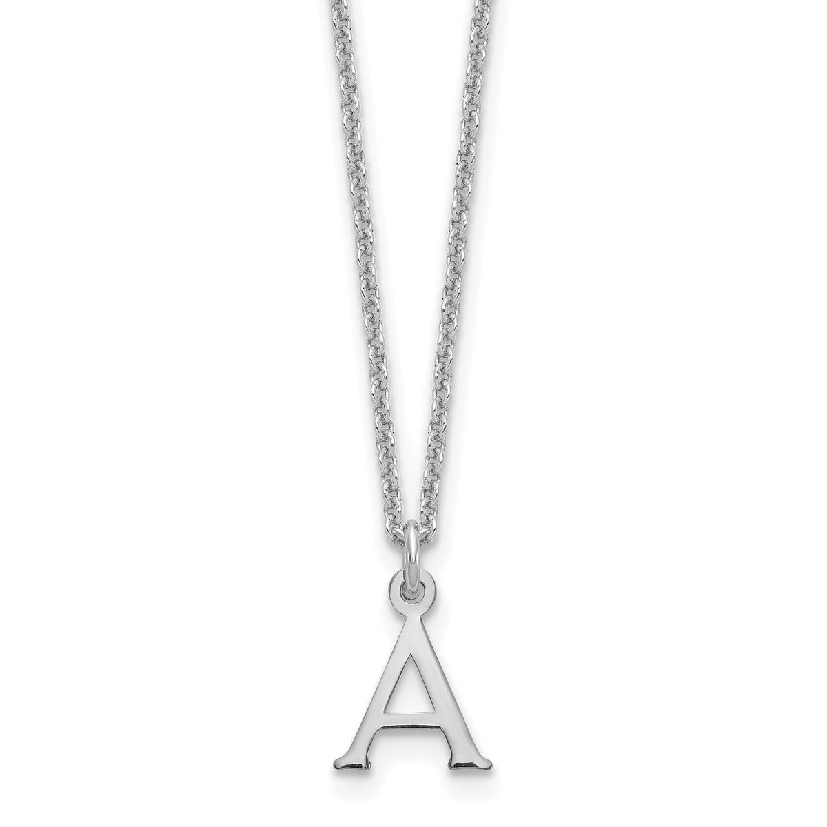 14KW Cutout Letter A Initial Necklace-XNA727W/A