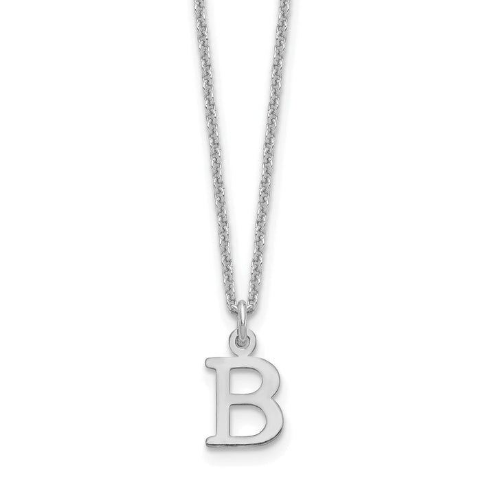 14KW Cutout Letter B Initial Necklace-XNA727W/B