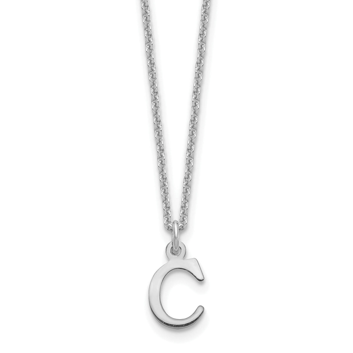 14KW Cutout Letter C Initial Necklace-XNA727W/C