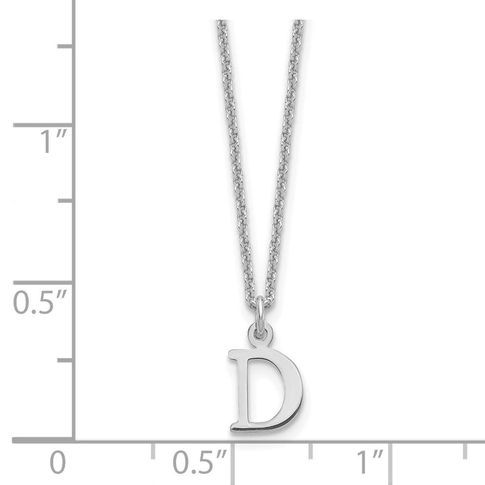 14KW Cutout Letter D Initial Necklace-XNA727W/D