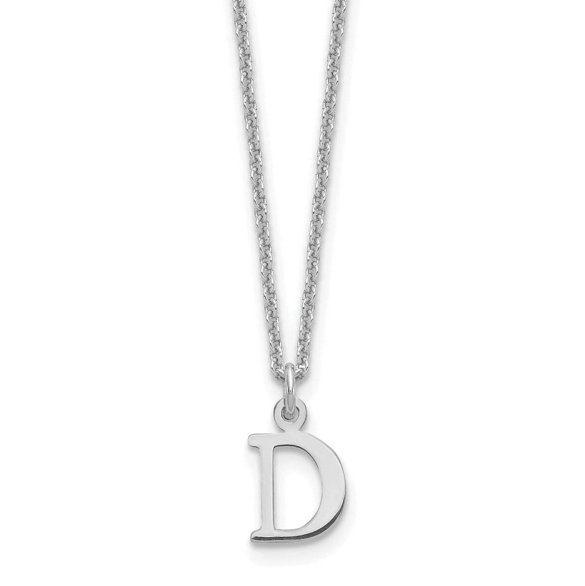 14KW Cutout Letter D Initial Necklace-XNA727W/D