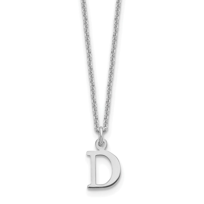 14KW Cutout Letter D Initial Necklace-XNA727W/D