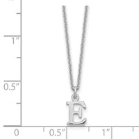 14KW Cutout Letter E Initial Necklace-XNA727W/E