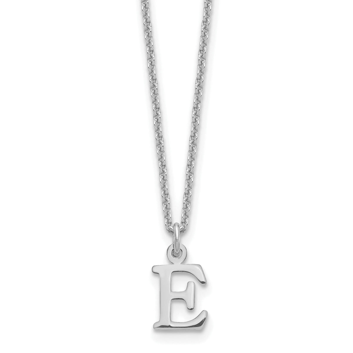 14KW Cutout Letter E Initial Necklace-XNA727W/E
