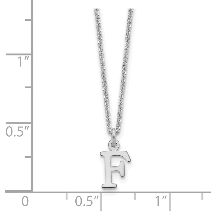 14KW Cutout Letter F Initial Necklace-XNA727W/F