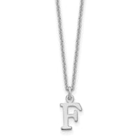14KW Cutout Letter F Initial Necklace-XNA727W/F