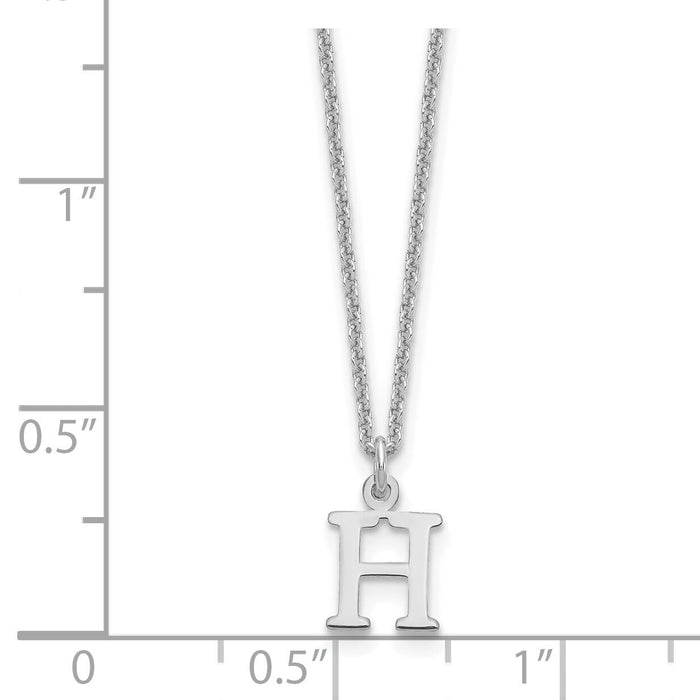 14KW Cutout Letter H Initial Necklace-XNA727W/H