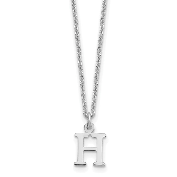 14KW Cutout Letter H Initial Necklace-XNA727W/H