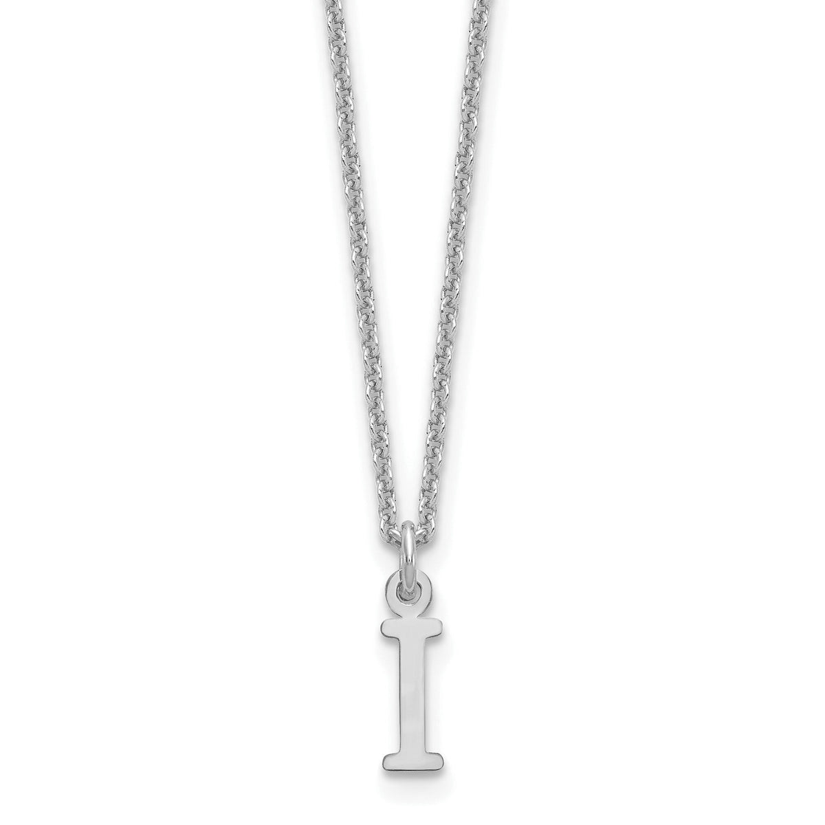 14KW Cutout Letter I Initial Necklace-XNA727W/I