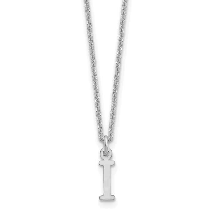 14KW Cutout Letter I Initial Necklace-XNA727W/I