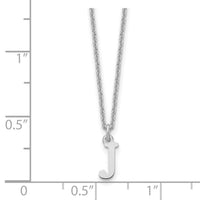 14KW Cutout Letter J Initial Necklace-XNA727W/J