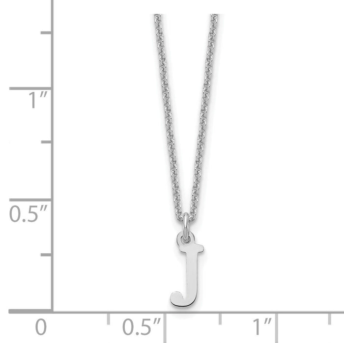 14KW Cutout Letter J Initial Necklace-XNA727W/J