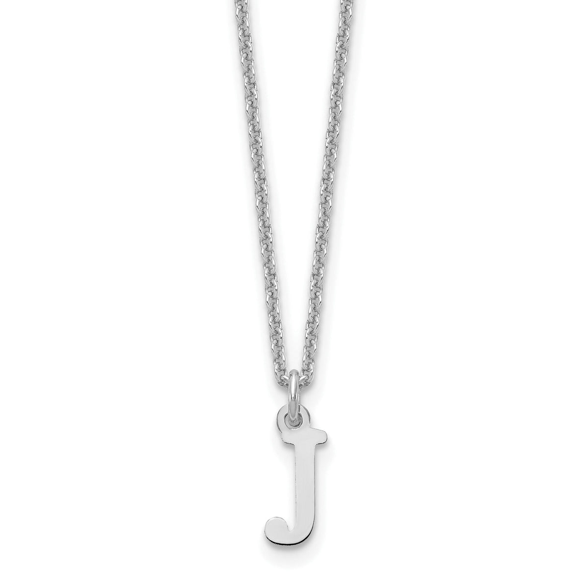 14KW Cutout Letter J Initial Necklace-XNA727W/J