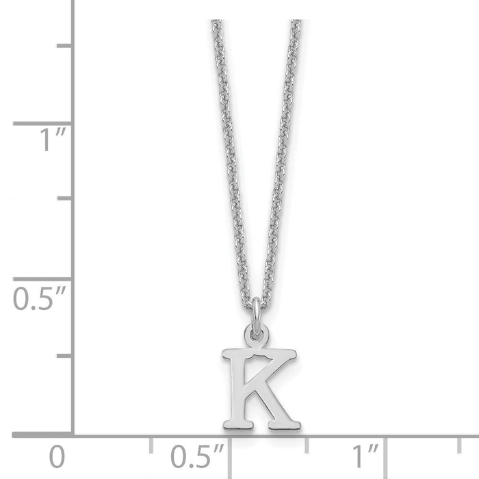 14KW Cutout Letter K Initial Necklace-XNA727W/K