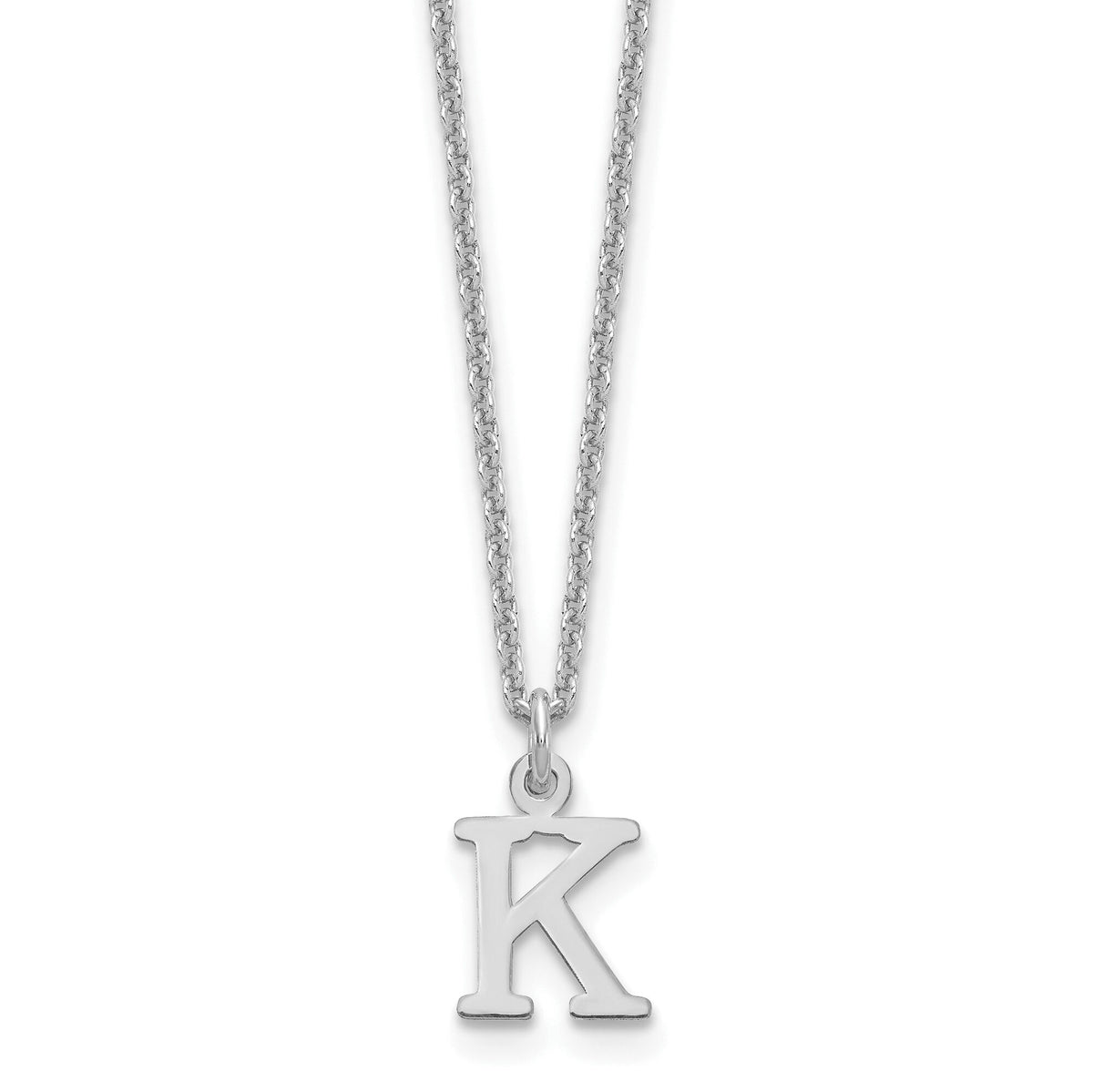14KW Cutout Letter K Initial Necklace-XNA727W/K