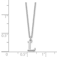 14KW Cutout Letter L Initial Necklace-XNA727W/L