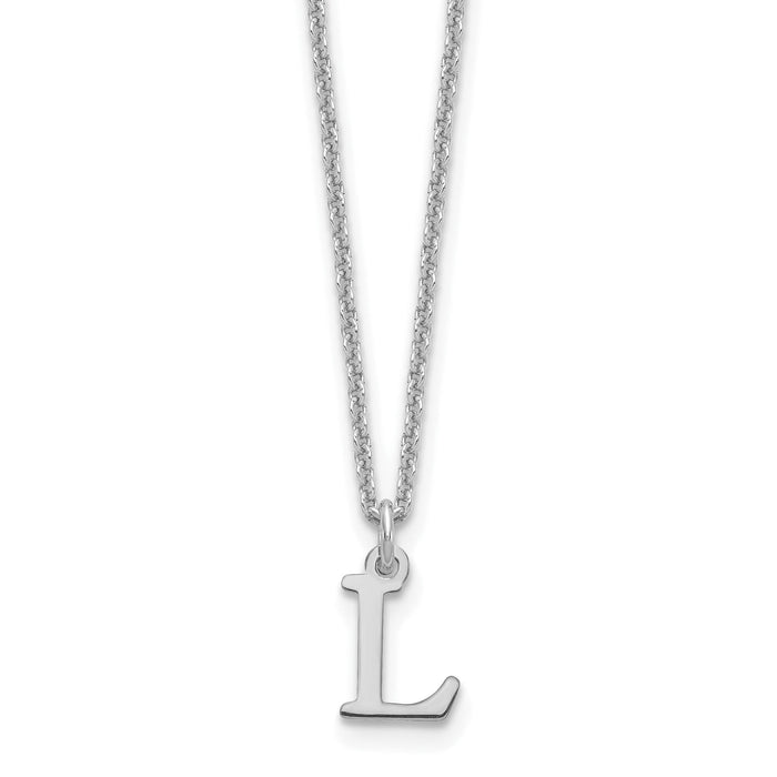 14KW Cutout Letter L Initial Necklace-XNA727W/L