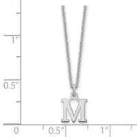 14KW Cutout Letter M Initial Necklace-XNA727W/M