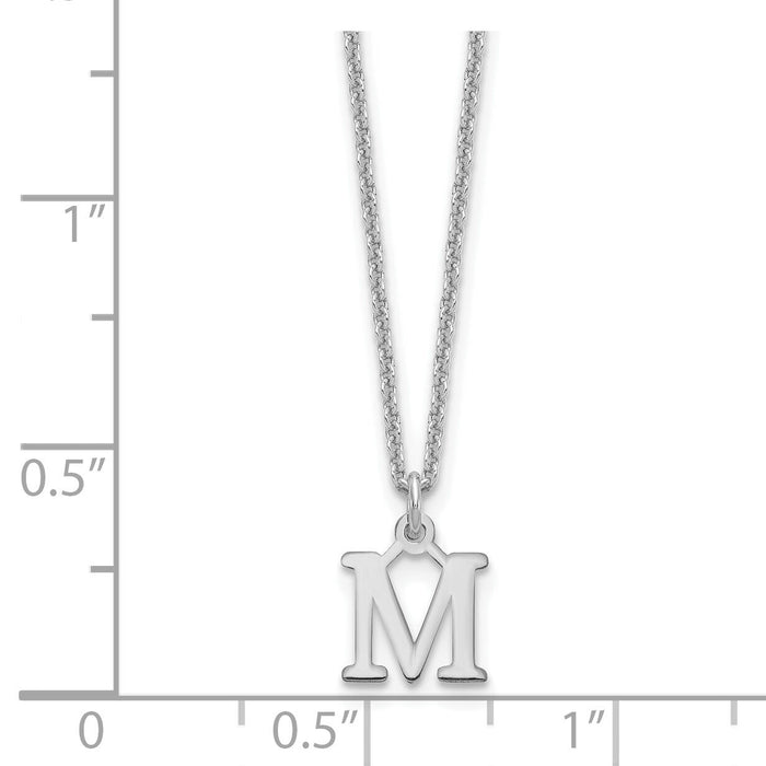 14KW Cutout Letter M Initial Necklace-XNA727W/M