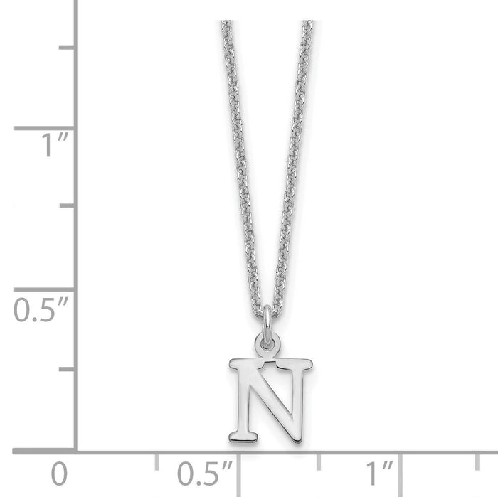 14KW Cutout Letter N Initial Necklace-XNA727W/N
