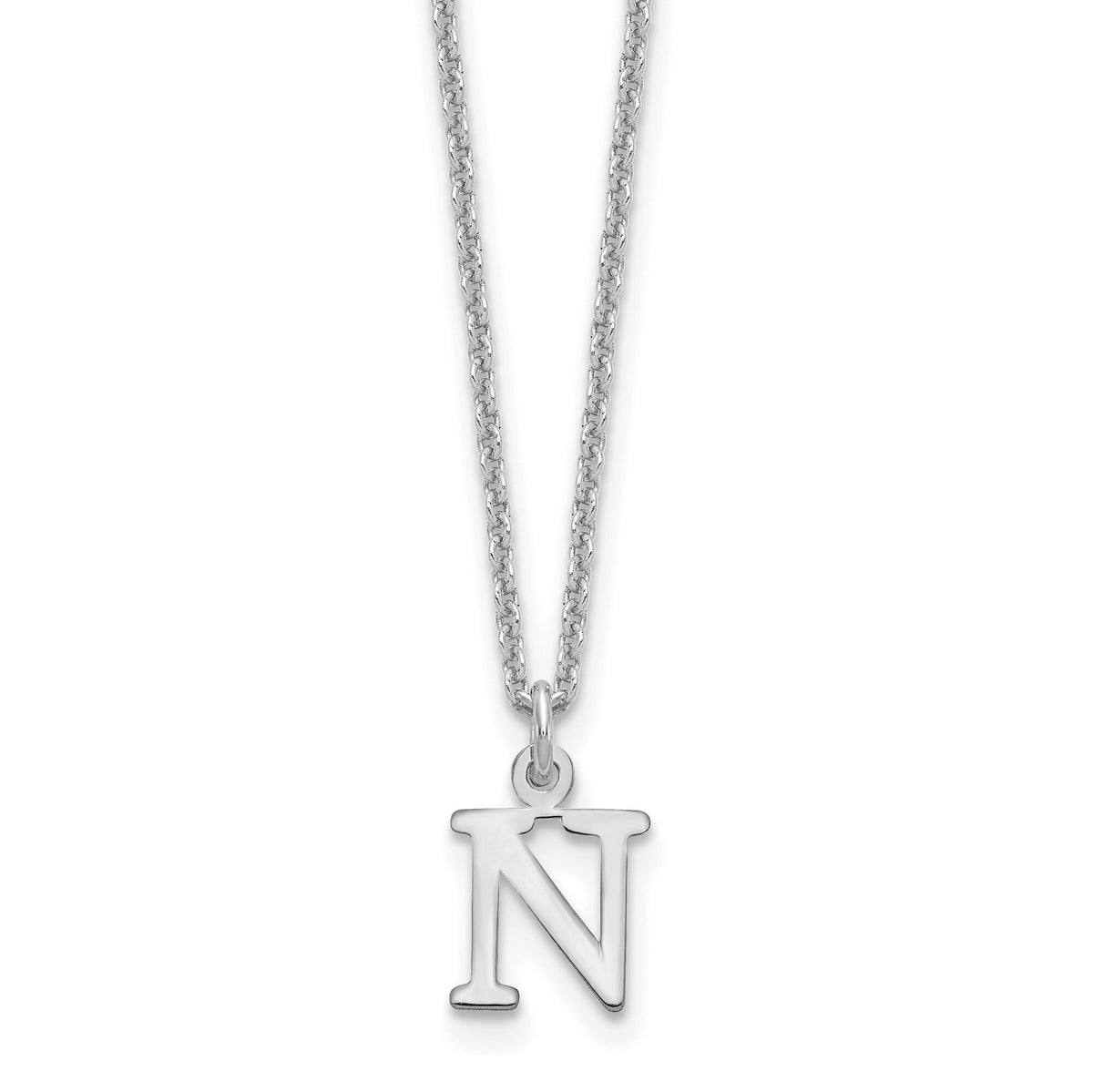 14KW Cutout Letter N Initial Necklace-XNA727W/N