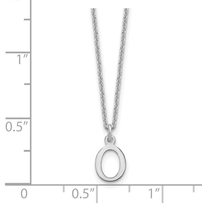 14KW Cutout Letter O Initial Necklace-XNA727W/O