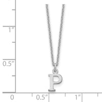 14KW Cutout Letter P Initial Necklace-XNA727W/P