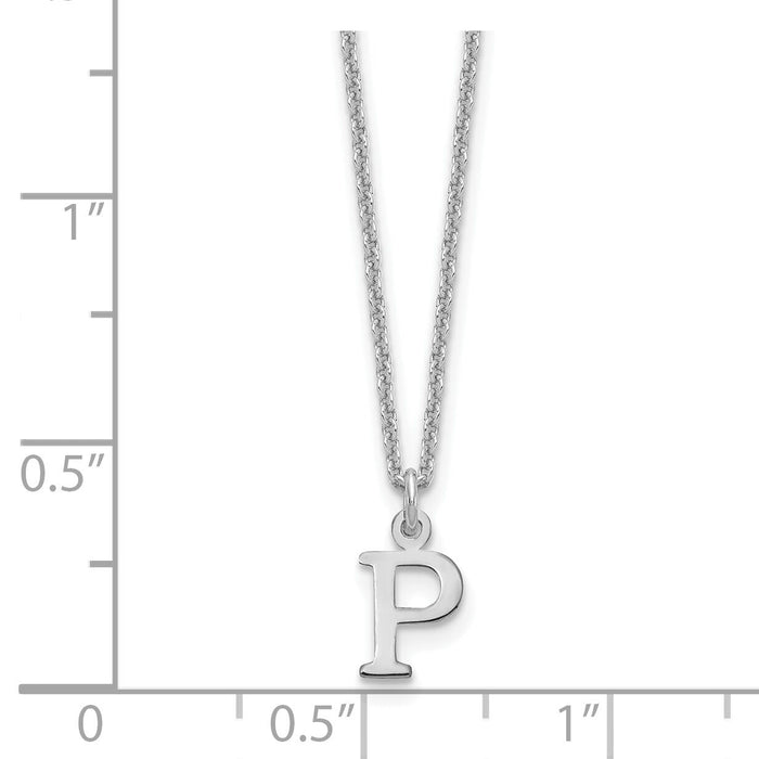 14KW Cutout Letter P Initial Necklace-XNA727W/P