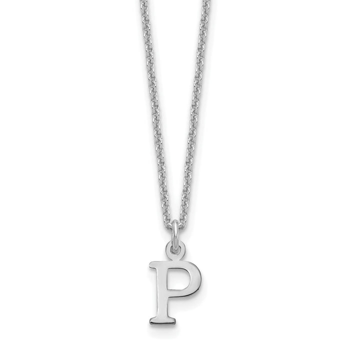 14KW Cutout Letter P Initial Necklace-XNA727W/P