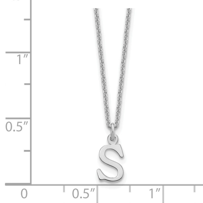 14KW Cutout Letter S Initial Necklace-XNA727W/S