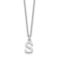 14KW Cutout Letter S Initial Necklace-XNA727W/S