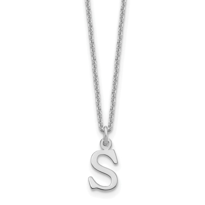 14KW Cutout Letter S Initial Necklace-XNA727W/S
