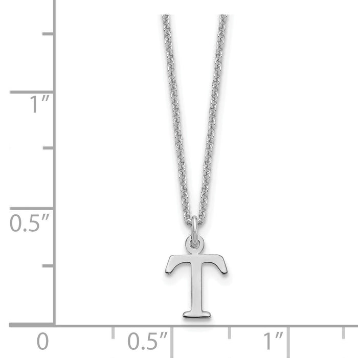 14KW Cutout Letter T Initial Necklace-XNA727W/T