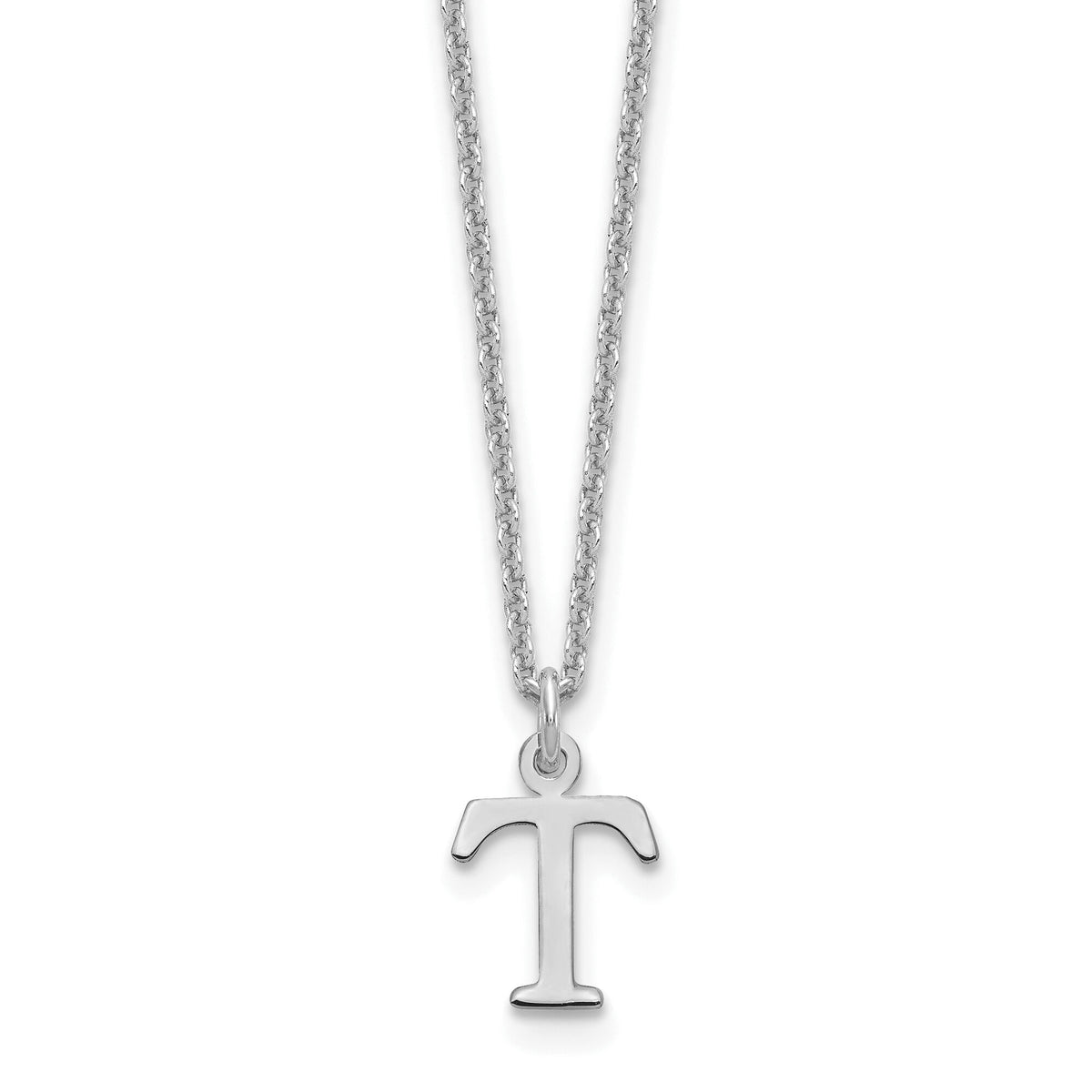 14KW Cutout Letter T Initial Necklace-XNA727W/T
